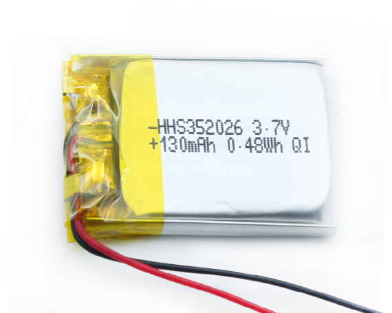 3.7V 130mAh锂离子聚合物电池（HHS-352026）