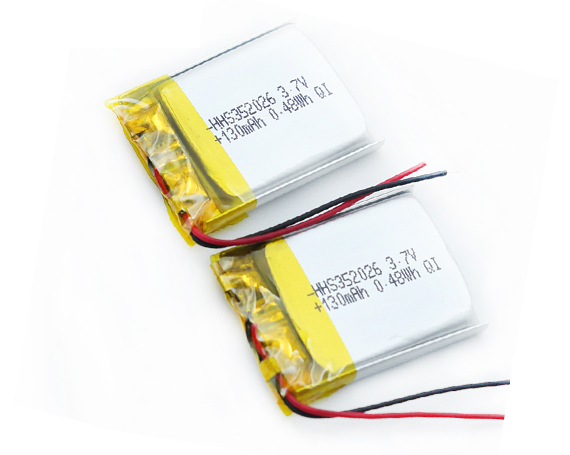 3.7V 130mAh锂离子聚合物电池（HHS-352026）