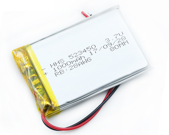 HHS 3.7V 1000mAh 523450锂离子可充电锂聚合物锂电池