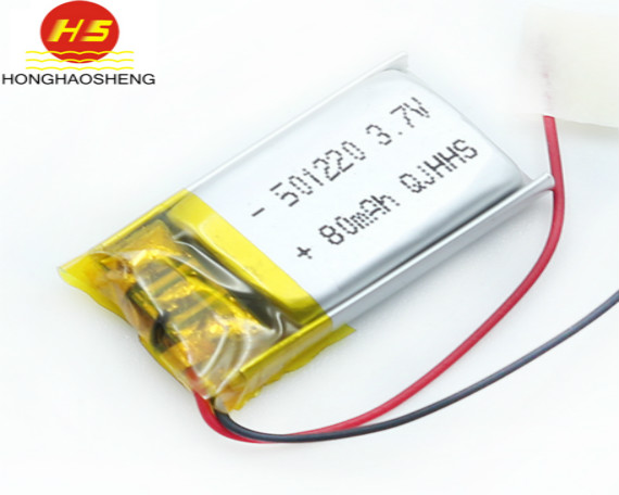 501220 80mah聚合物电池 3.7v 手环耳机电池超小蓝牙耳机电池