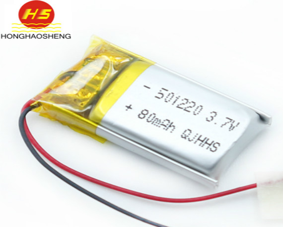501220 80mah聚合物电池 3.7v 手环耳机电池超小蓝牙耳机电池
