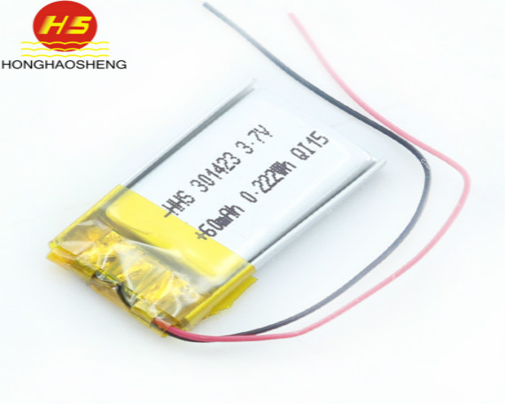 厂家直销301423（60mah）3.7v蓝牙耳机照明灯聚合物锂电池