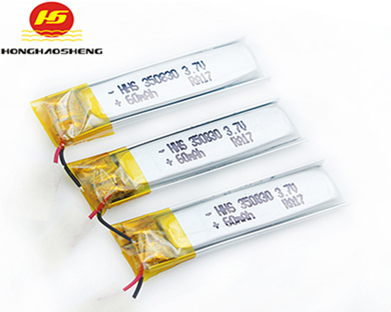 厂家供应350830聚合物锂电池60mah 3.7V 智能穿戴聚合物电池