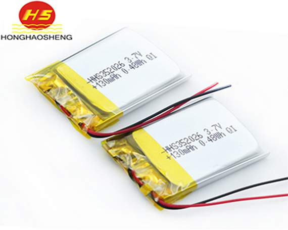 深圳鸿昊升电子352026 130mah 3.7v聚合物锂电池 蓝牙耳机音响美容产品充电电池