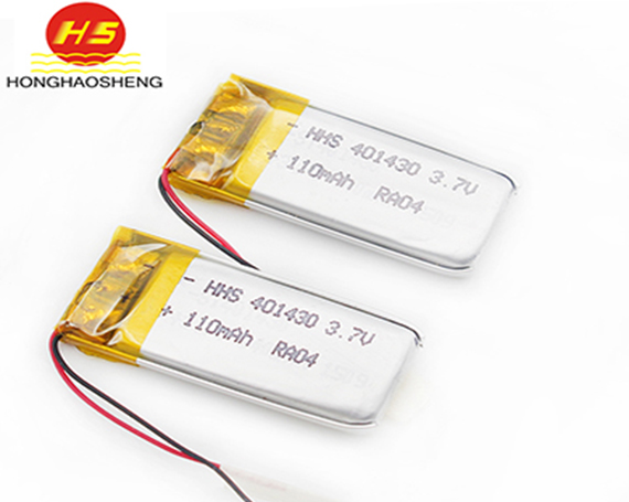 深圳鸿昊升电401430 3.7V 110mah聚合物电池 摄像笔电池智能手环锂电池